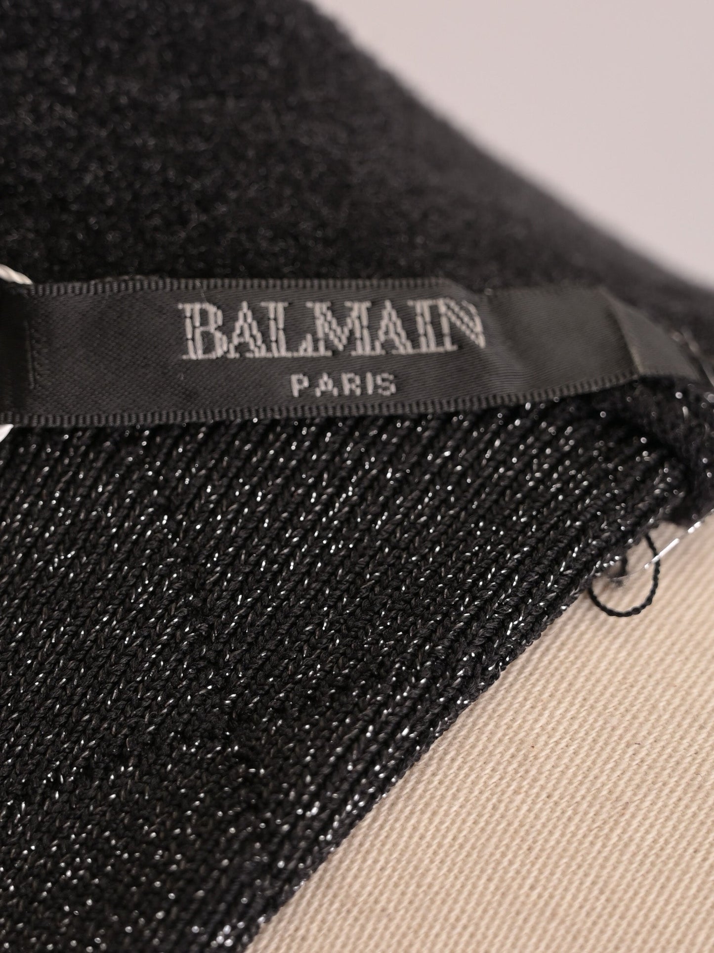 excellent balmain black long-sleeved dress size l
