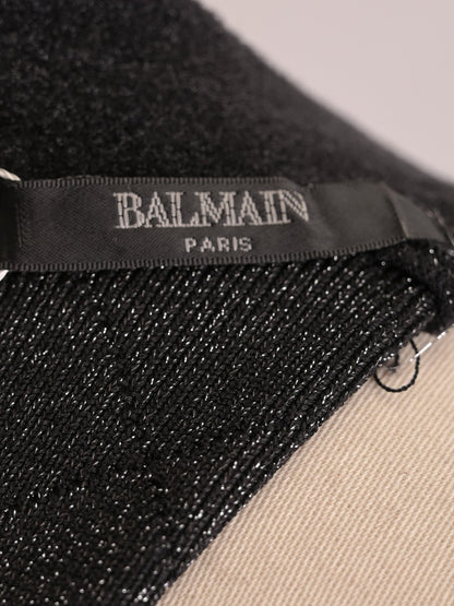 Excellent Balmain Black Long-Sleeved Dress Size L