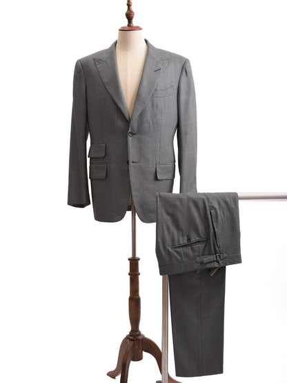 Excellent Tom Ford Gray Silk Suit Jacket Trousers Men's Size L