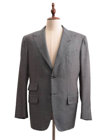 Excellent Tom Ford Gray Silk Suit Jacket Trousers Men's Size L
