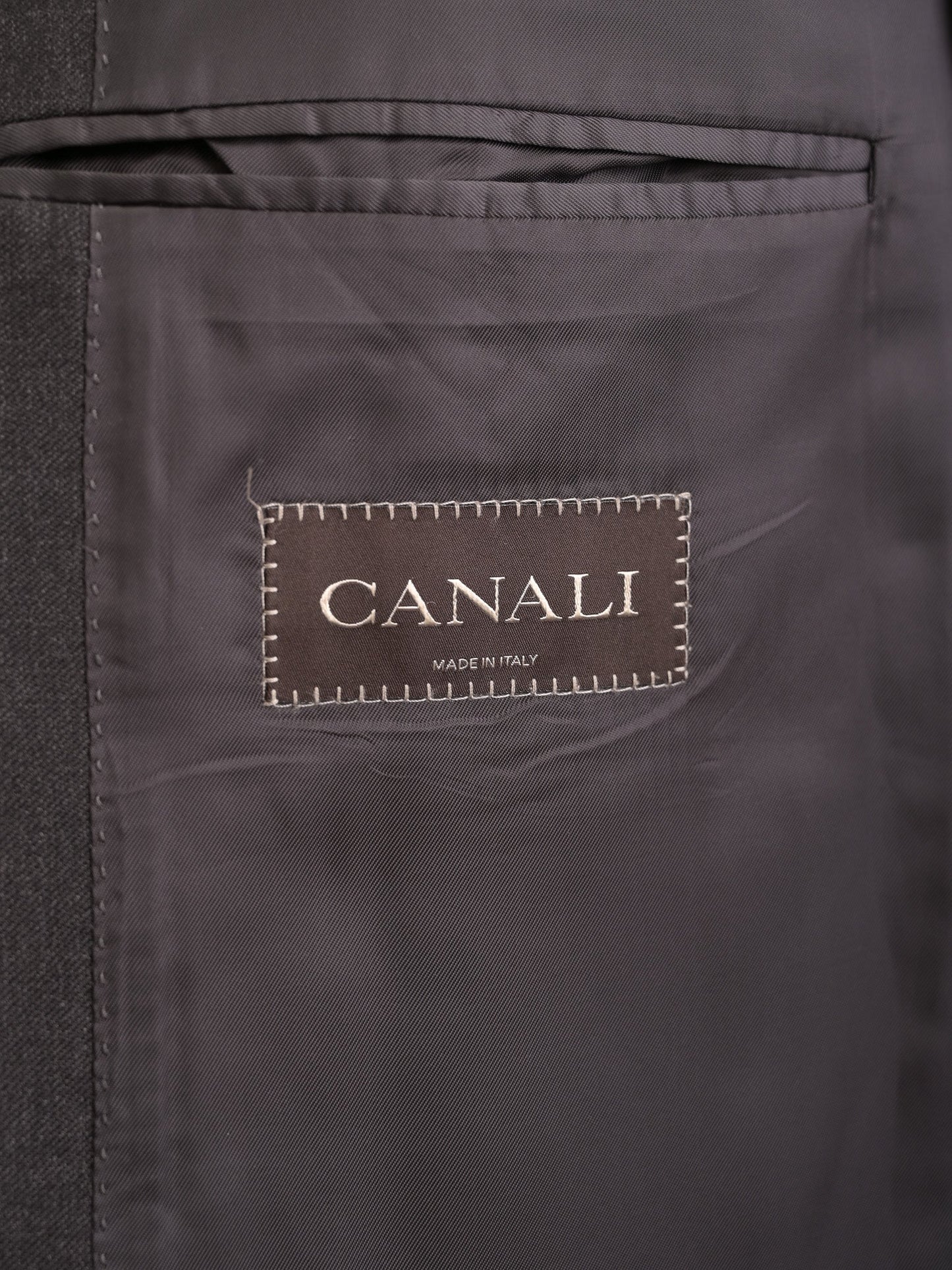 canali black suit jacket & trousers set size l excellent condition