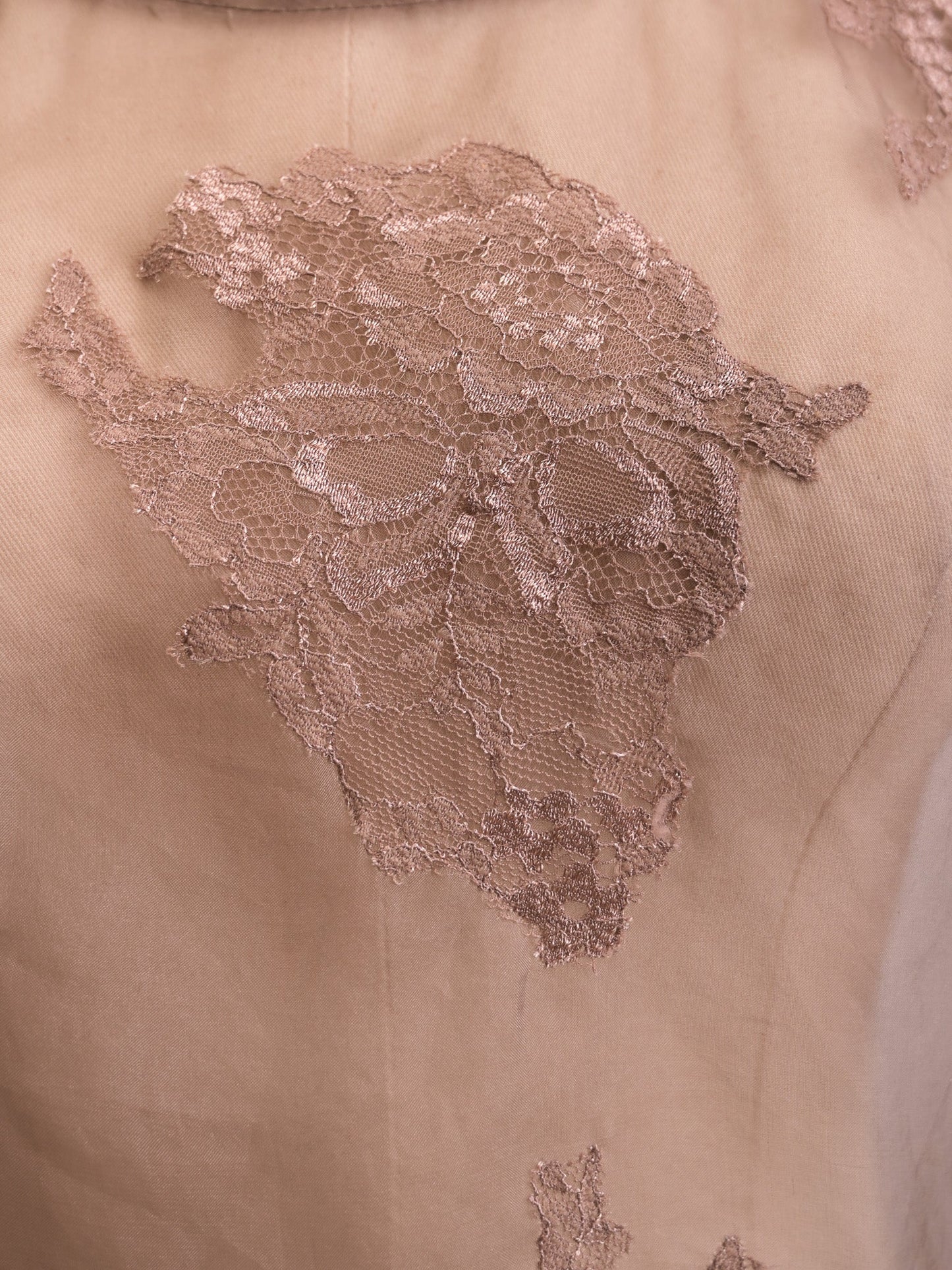 excellent liu jo orange silk blouse size m with floral lace appliqué