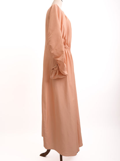 Excellent Jil Sander Pink Viscose Dress Size S with Ruched Sleeves