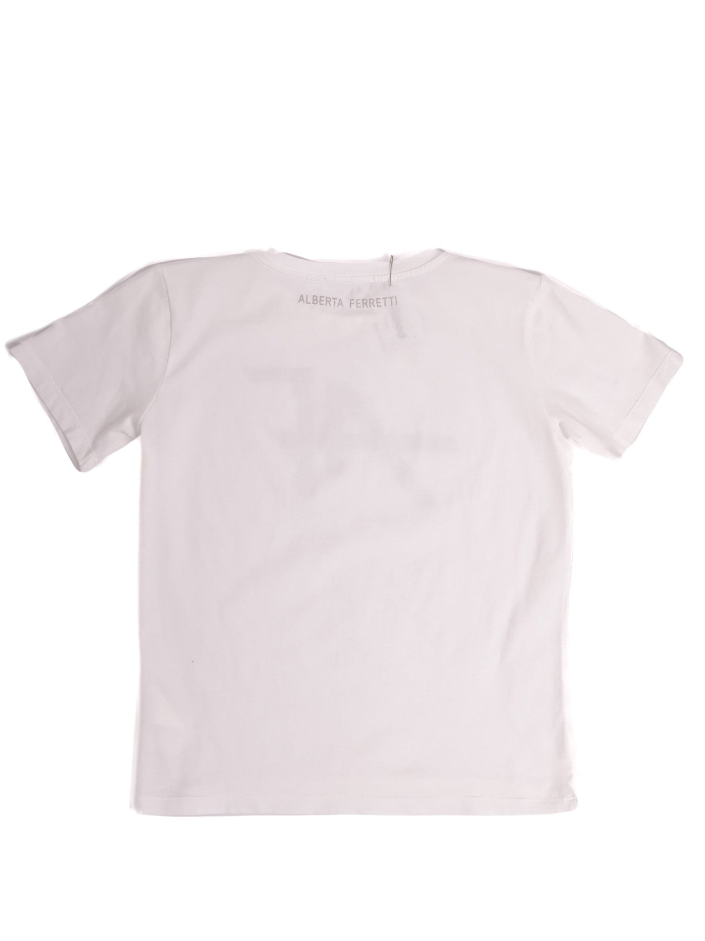 excellent alberta ferretti white cotton t-shirt size 12 for kids