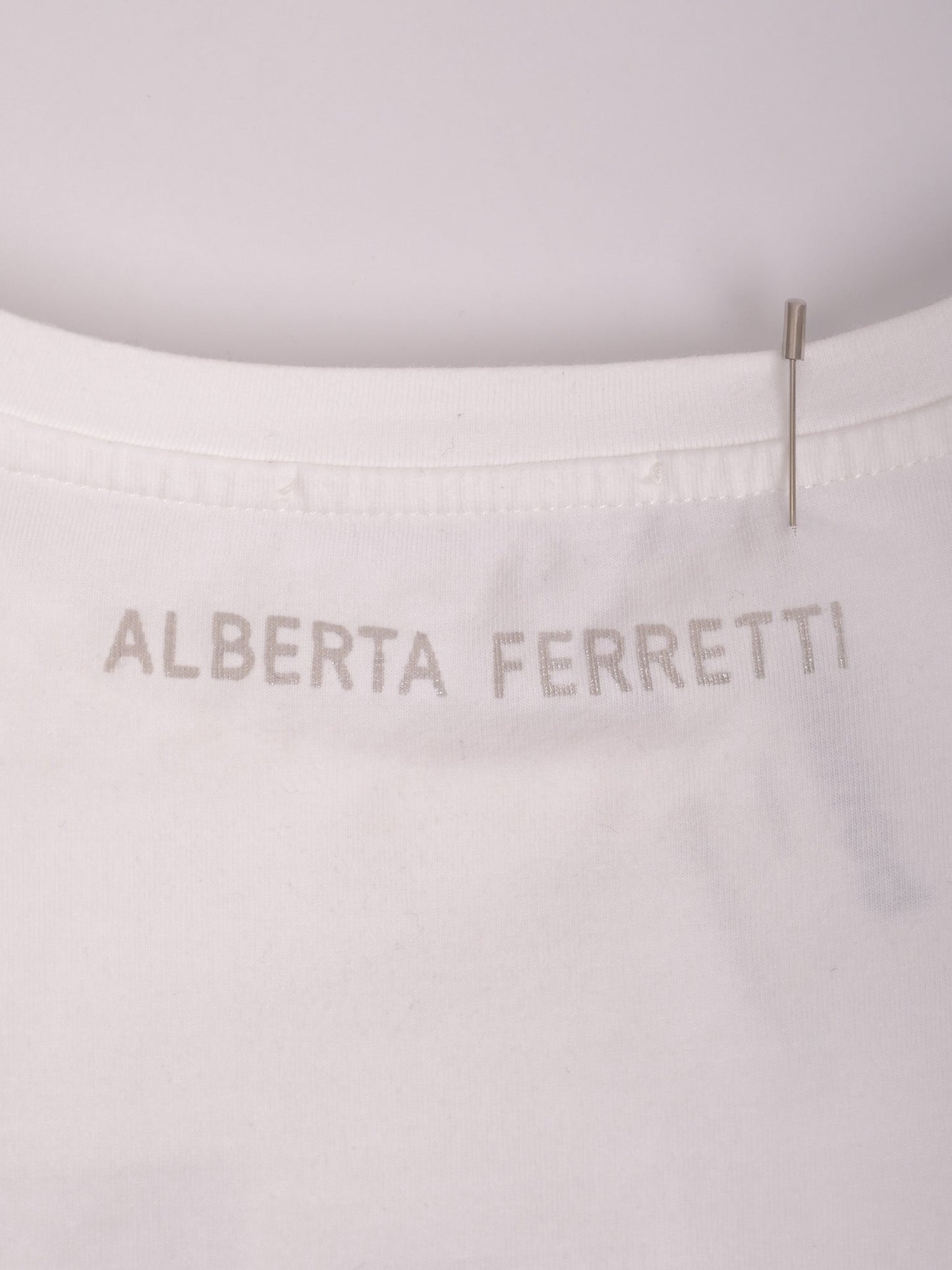 excellent alberta ferretti white cotton t-shirt size 12 for kids