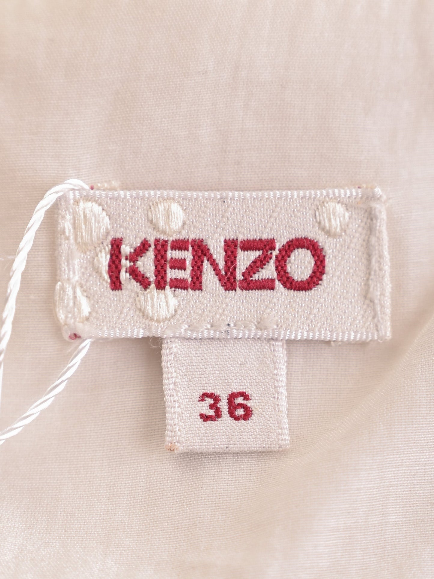 excellent kenzo white cotton blouse size xs women long sleeve