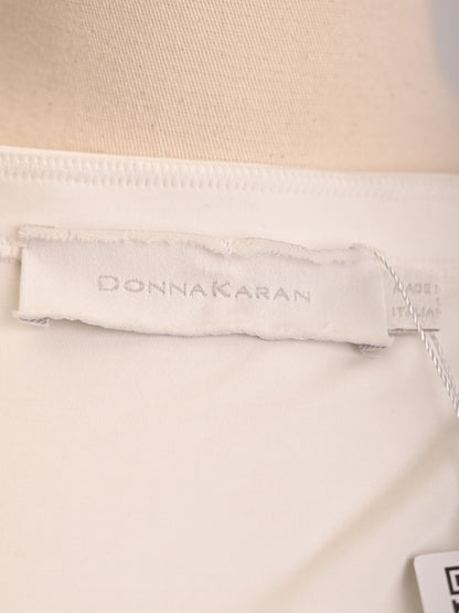 Excellent Donna Karan White Asymmetrical Long Sleeve Dress XS