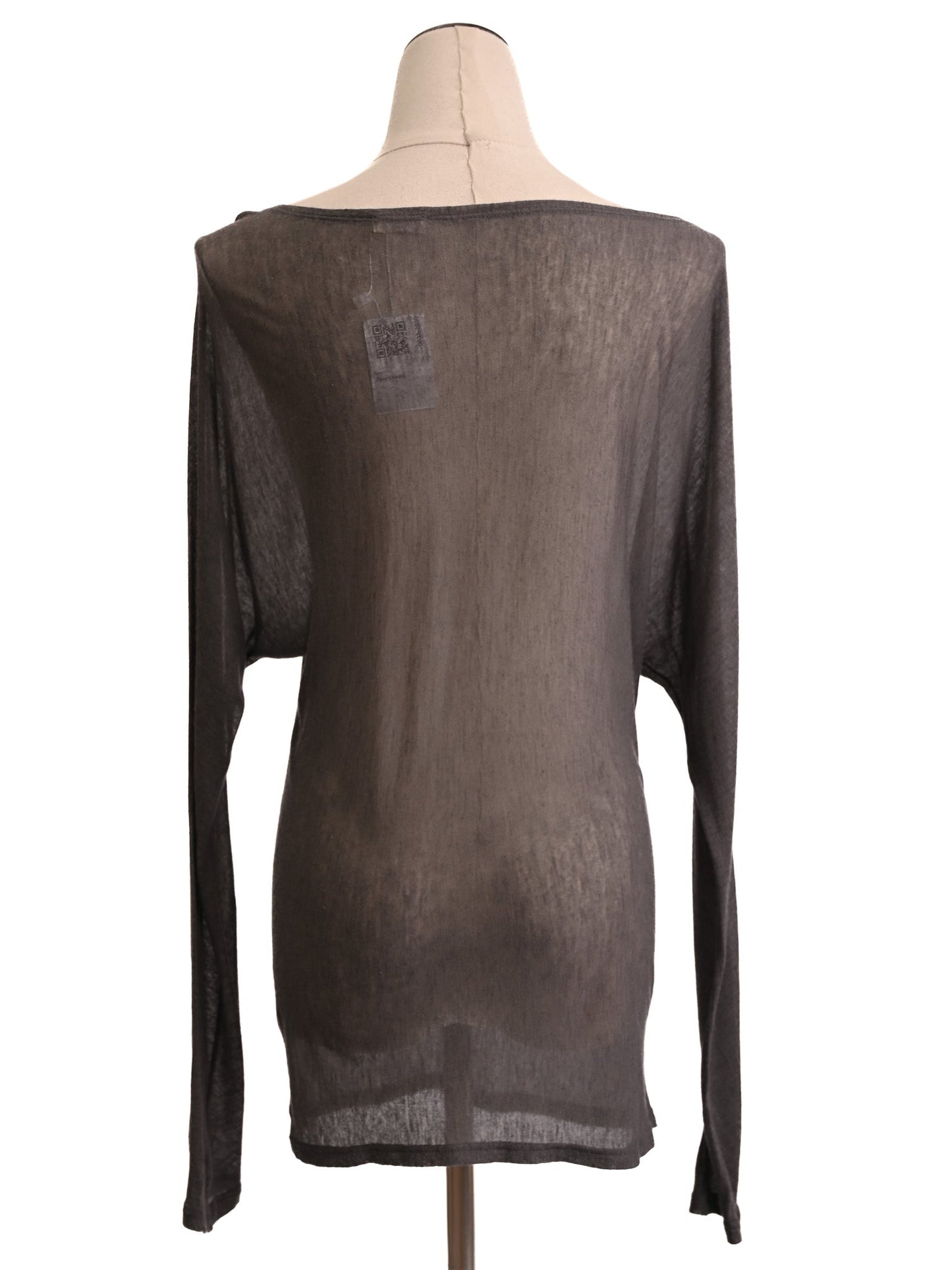 excellent l'agence gray sheer long sleeve top size s