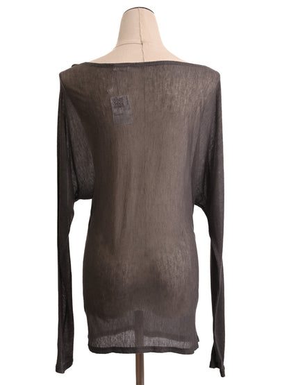 Excellent L'agence Gray Sheer Long Sleeve Top Size S