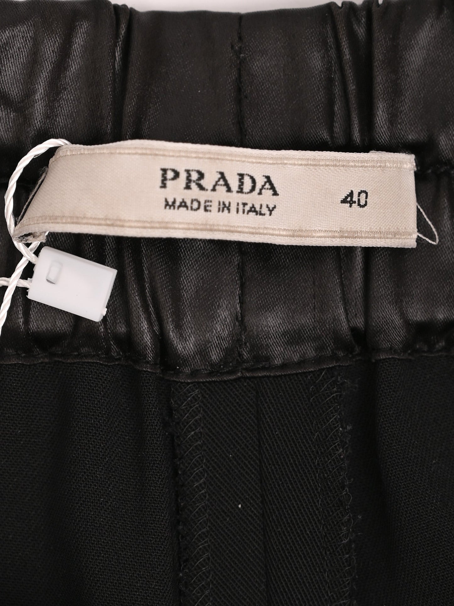 excellent prada black wool pants with adjustable ankle straps