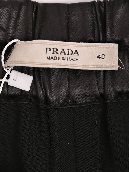 Excellent Prada Black Wool Pants with Adjustable Ankle Straps