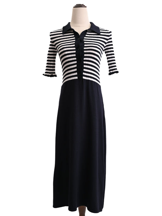 MaxCo Excellent Condition Black & White Striped Dress Size XS