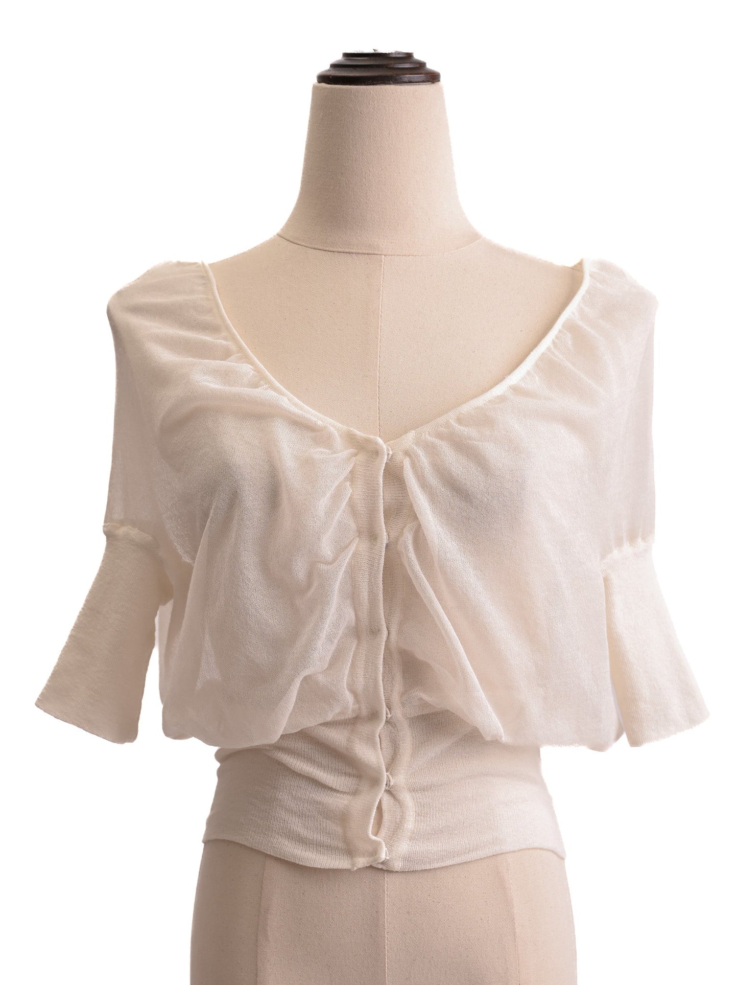 excellent alberta ferretti white cotton blouse size xxs