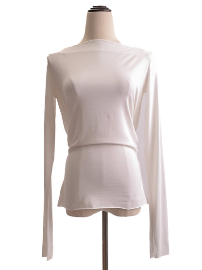 Excellent Givenchy White Cotton Blouse XS with Unique Back Design