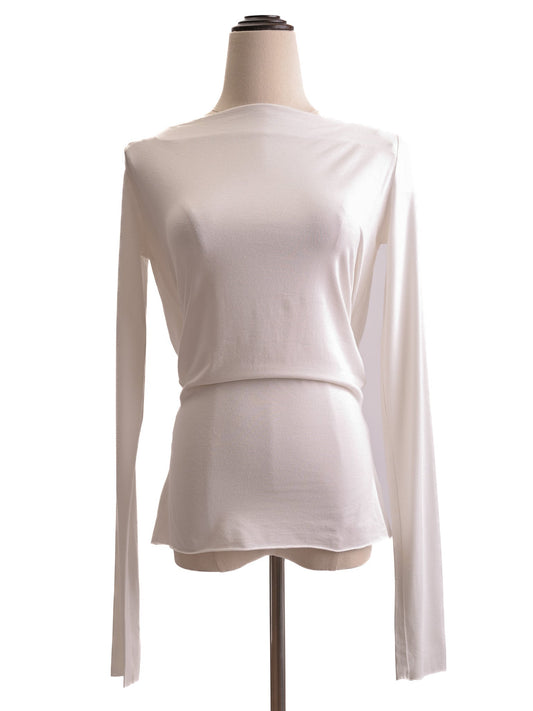 Excellent Givenchy White Cotton Blouse XS with Unique Back Design