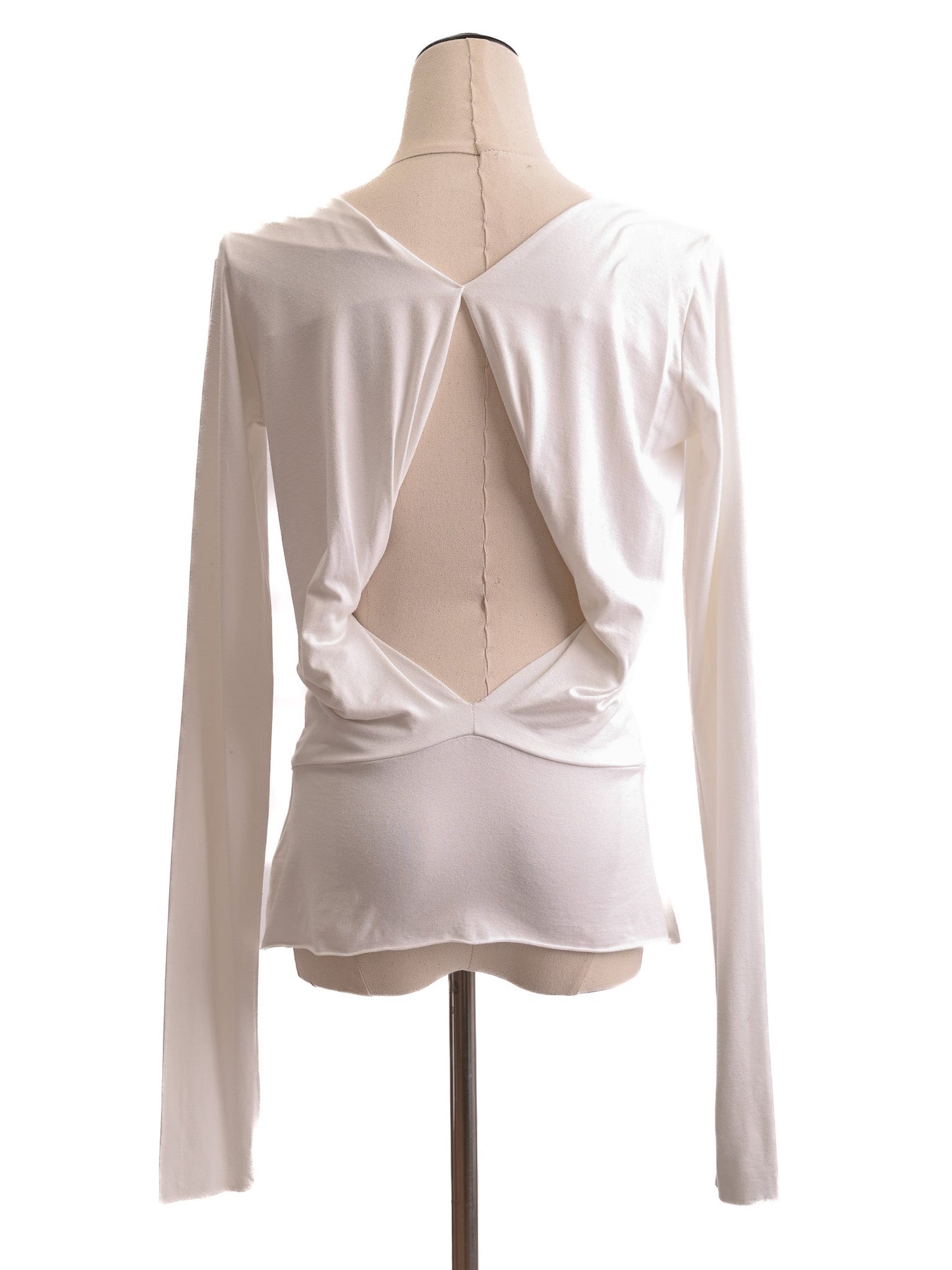 excellent givenchy white cotton blouse xs with unique back design