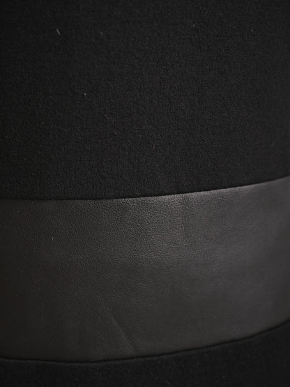 Excellent Max Mara Black Dress with Leather-Like Waistband Size S