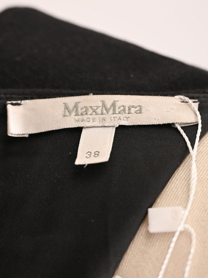Excellent Max Mara Black Dress with Leather-Like Waistband Size S