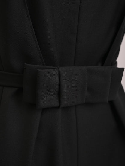 Ted Baker Black Cotton Dress XS - Elegant Sleeveless with Belted Waist