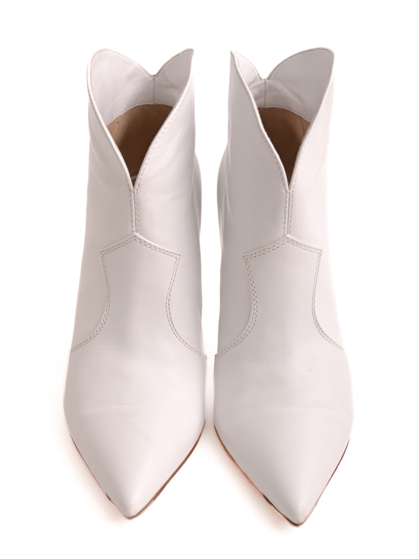 average gianvito rossi white leather heeled ankle boot size 36