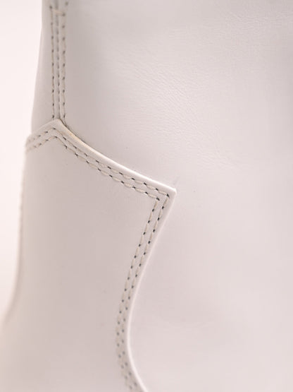 Average Gianvito Rossi White Leather Heeled Ankle Boot Size 36
