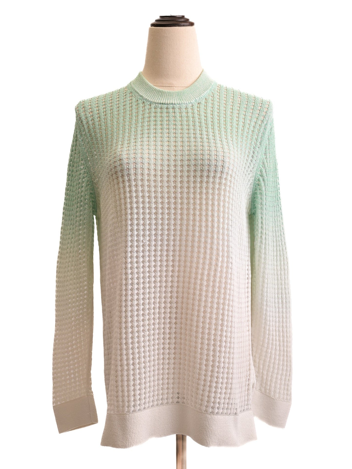 excellent kenzo women's light green gradient sweater size m nylon