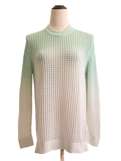 Excellent Kenzo Women's Light Green Gradient Sweater Size M Nylon