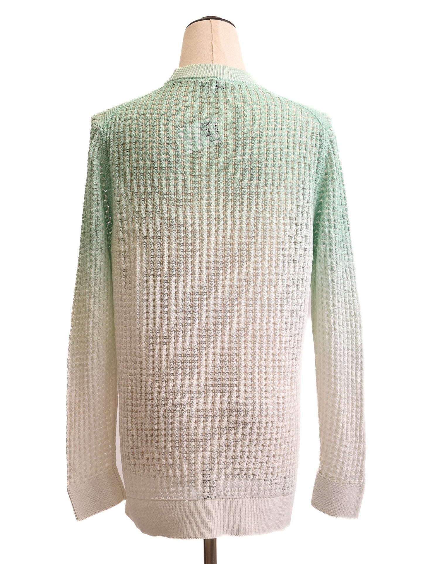excellent kenzo women's light green gradient sweater size m nylon