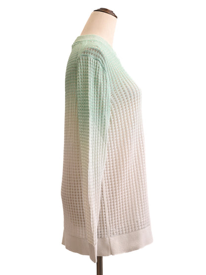 Excellent Kenzo Women's Light Green Gradient Sweater Size M Nylon