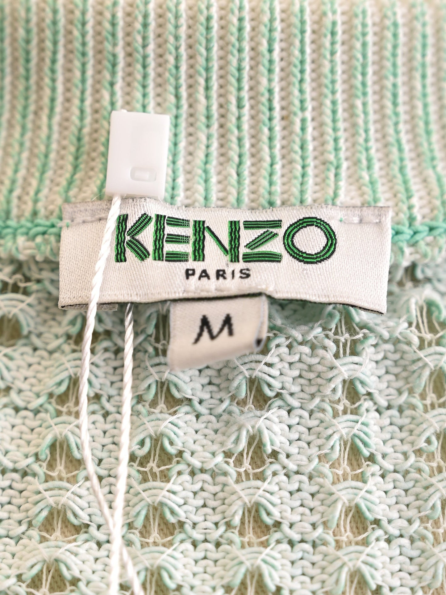 excellent kenzo women's light green gradient sweater size m nylon