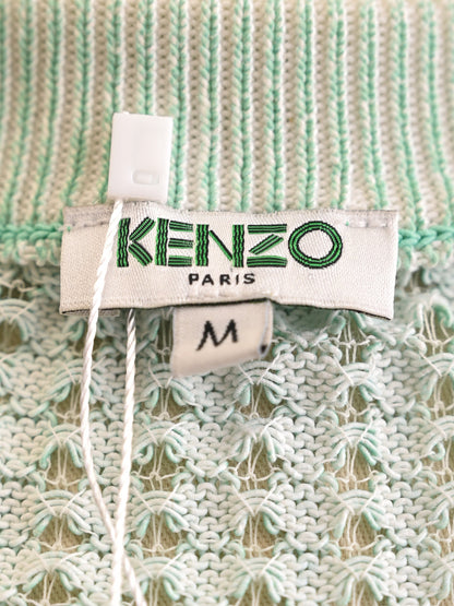Excellent Kenzo Women's Light Green Gradient Sweater Size M Nylon