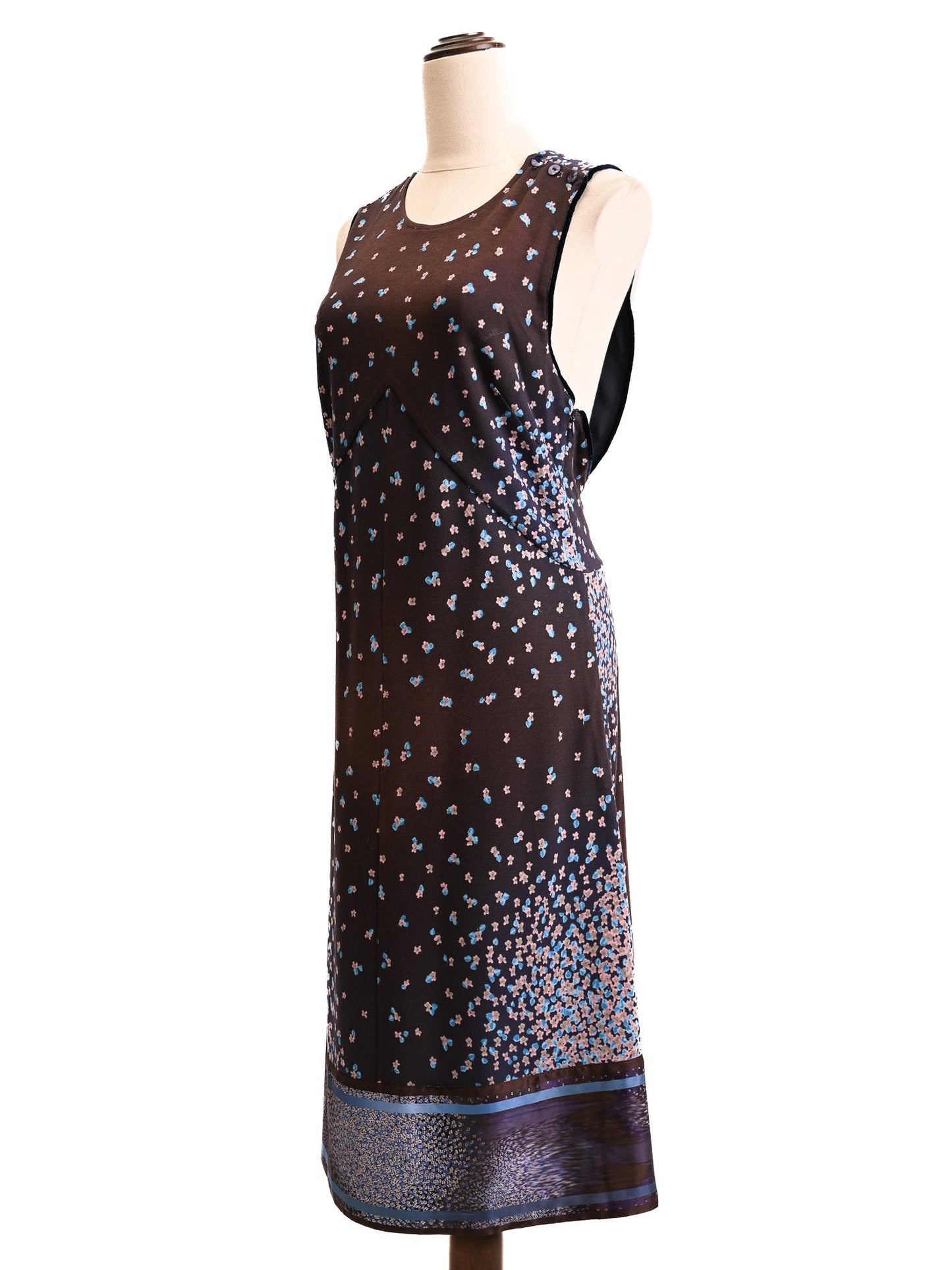 good roberto cavalli orange floral print sleeveless dress size l