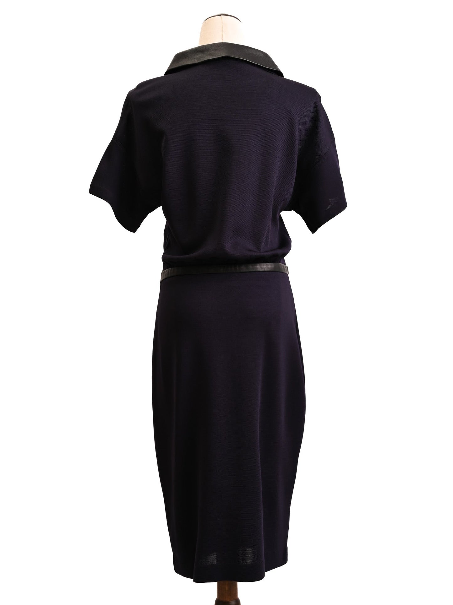 good moschino purple dress with black collar and belt size m
