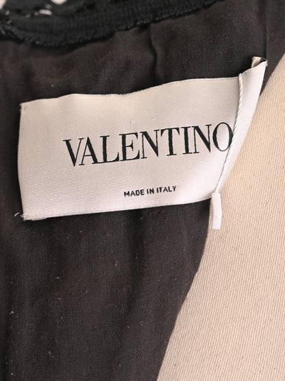 Excellent Valentino Black Lace Dress with Scoop Neckline and Sleeves