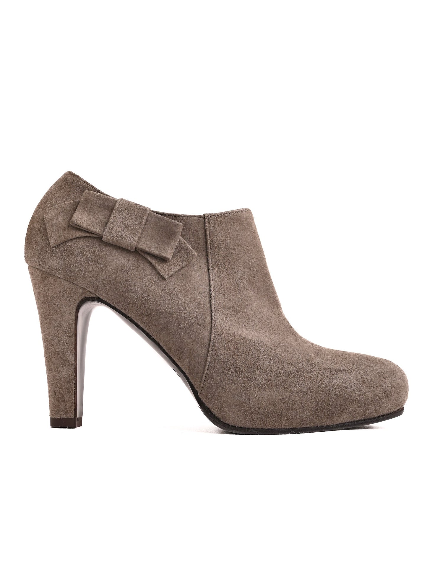 excellent william massimi gray leather high-heeled ankle boot size 38