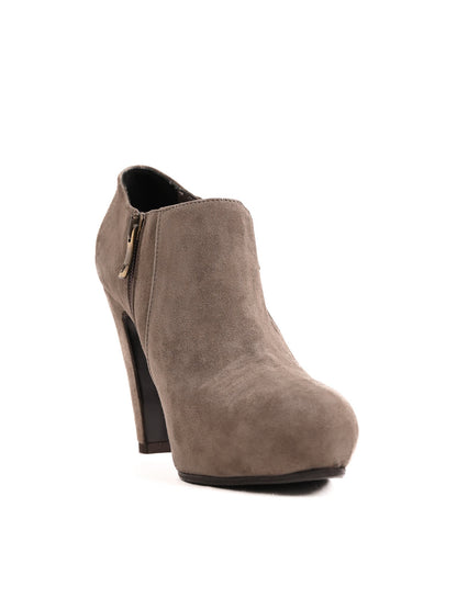 Excellent William Massimi Gray Leather High-Heeled Ankle Boot Size 38