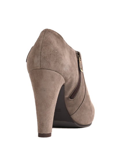 Excellent William Massimi Gray Leather High-Heeled Ankle Boot Size 38
