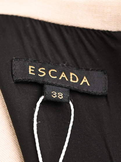 Excellent Escada Black Silk Dress Women's M with Decorative Collar