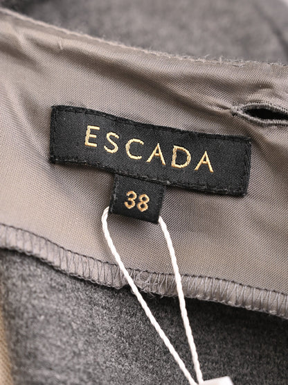 Escada Gray Wool Knit Sweater Dress Cowl Neck Size M Excellent