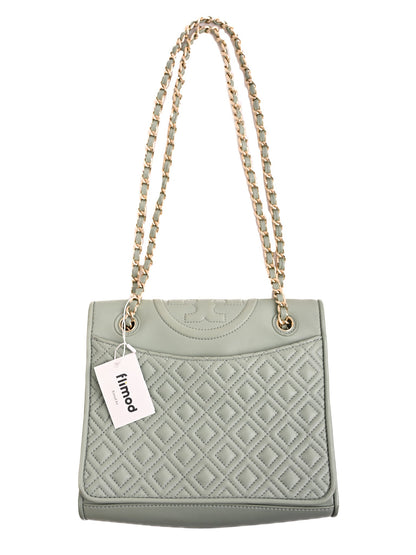 Excellent Tory Burch Blue Leather Handbag with Quilted Design
