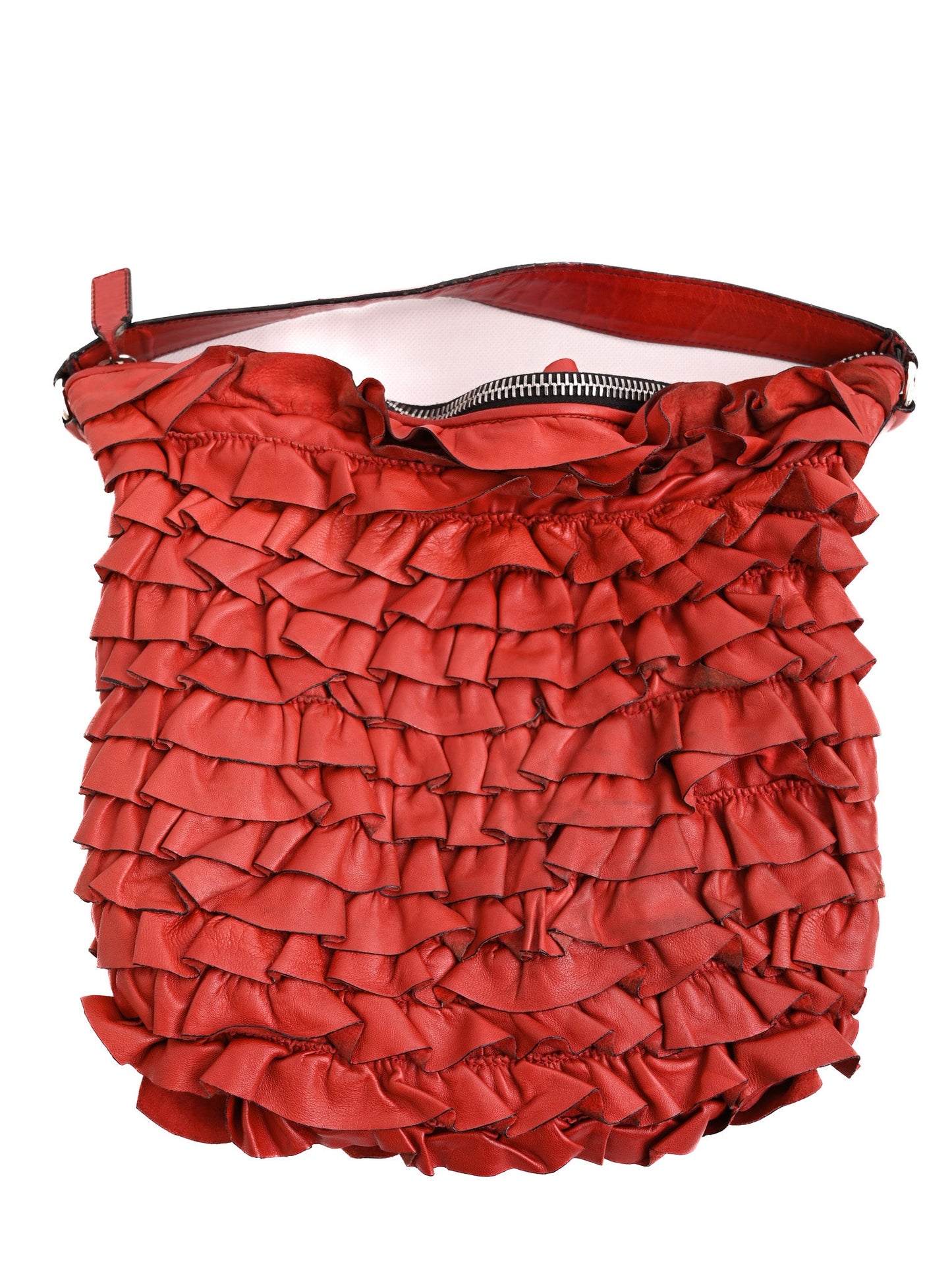 average condition valentino garavani red leather handbag