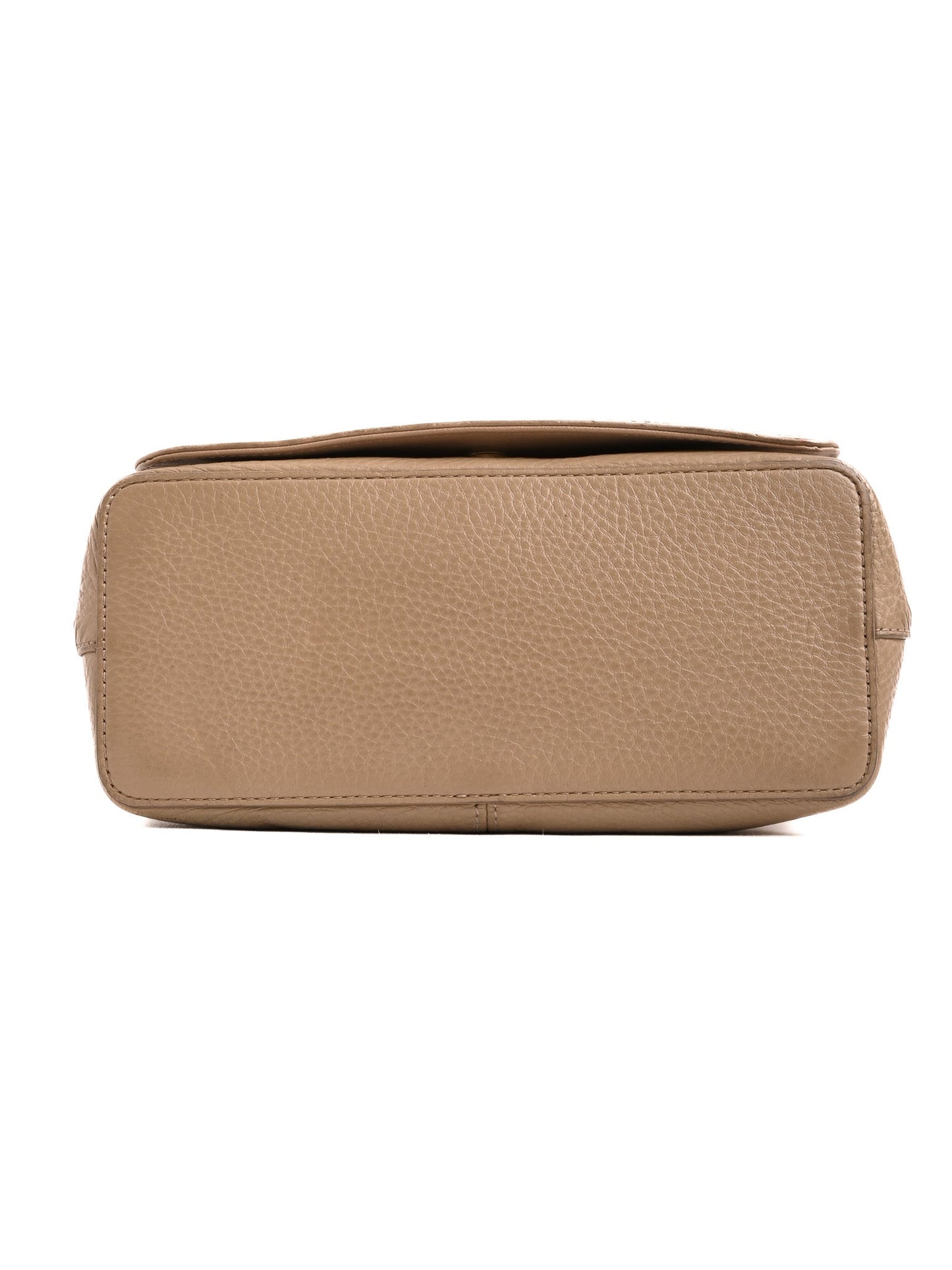 dkny gray pebbled leather handbag with structured design