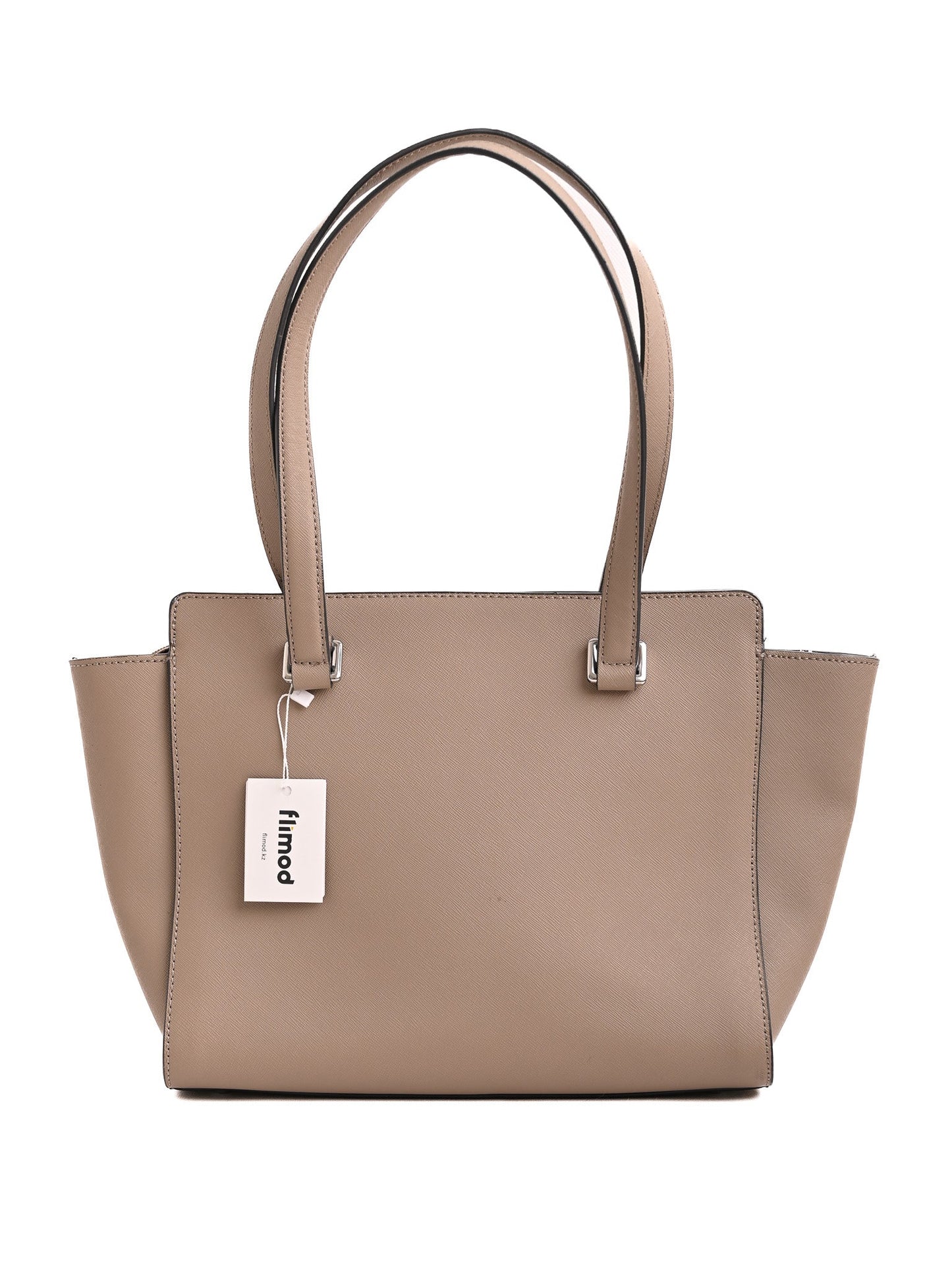 excellent karl lagerfeld gray leather handbag with zipper pocket