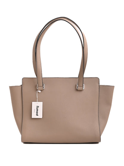 Excellent Karl Lagerfeld Gray Leather Handbag with Zipper Pocket