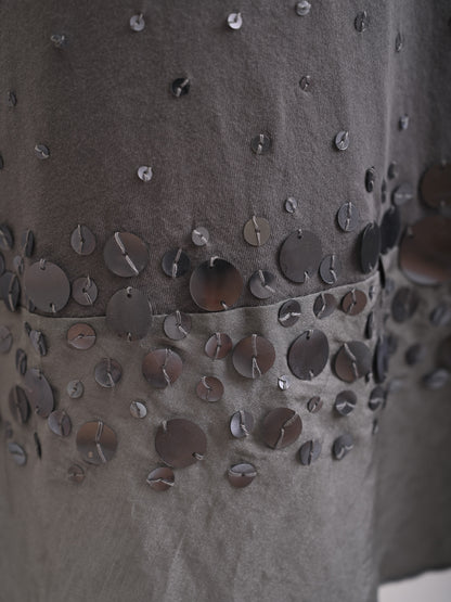 NEW Moschino Gray Sequin Skirt Size S Women's Cotton
