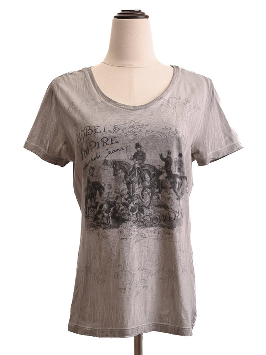 Excellent Trussardi Gray Cotton T-Shirt Size M with Vintage Graphic