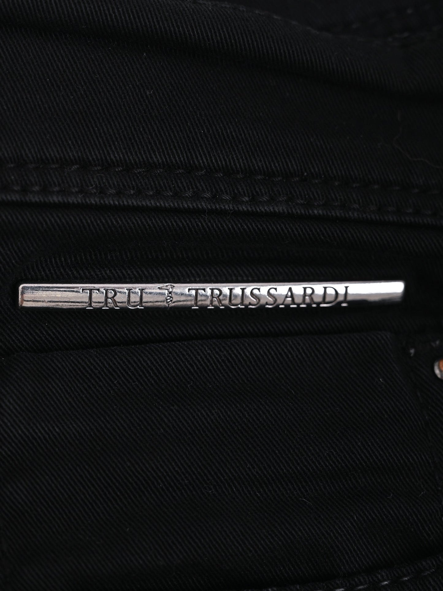 excellent trussardi black cotton jeans for women