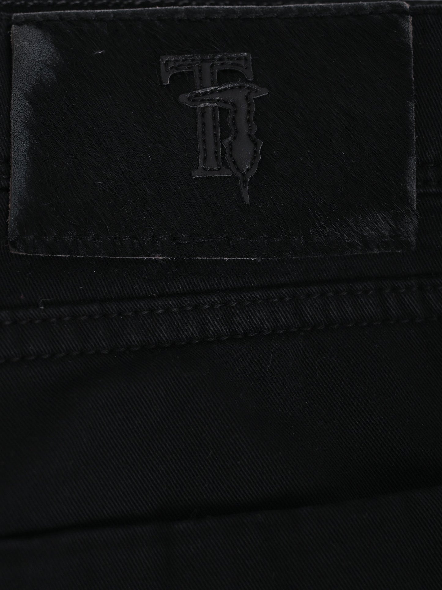 excellent trussardi black cotton jeans for women