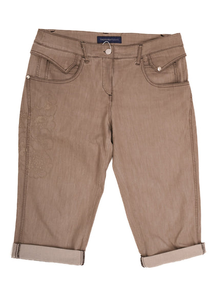 Excellent Trussardi Cuffed Brown Jeans Shorts Orange Cotton Women