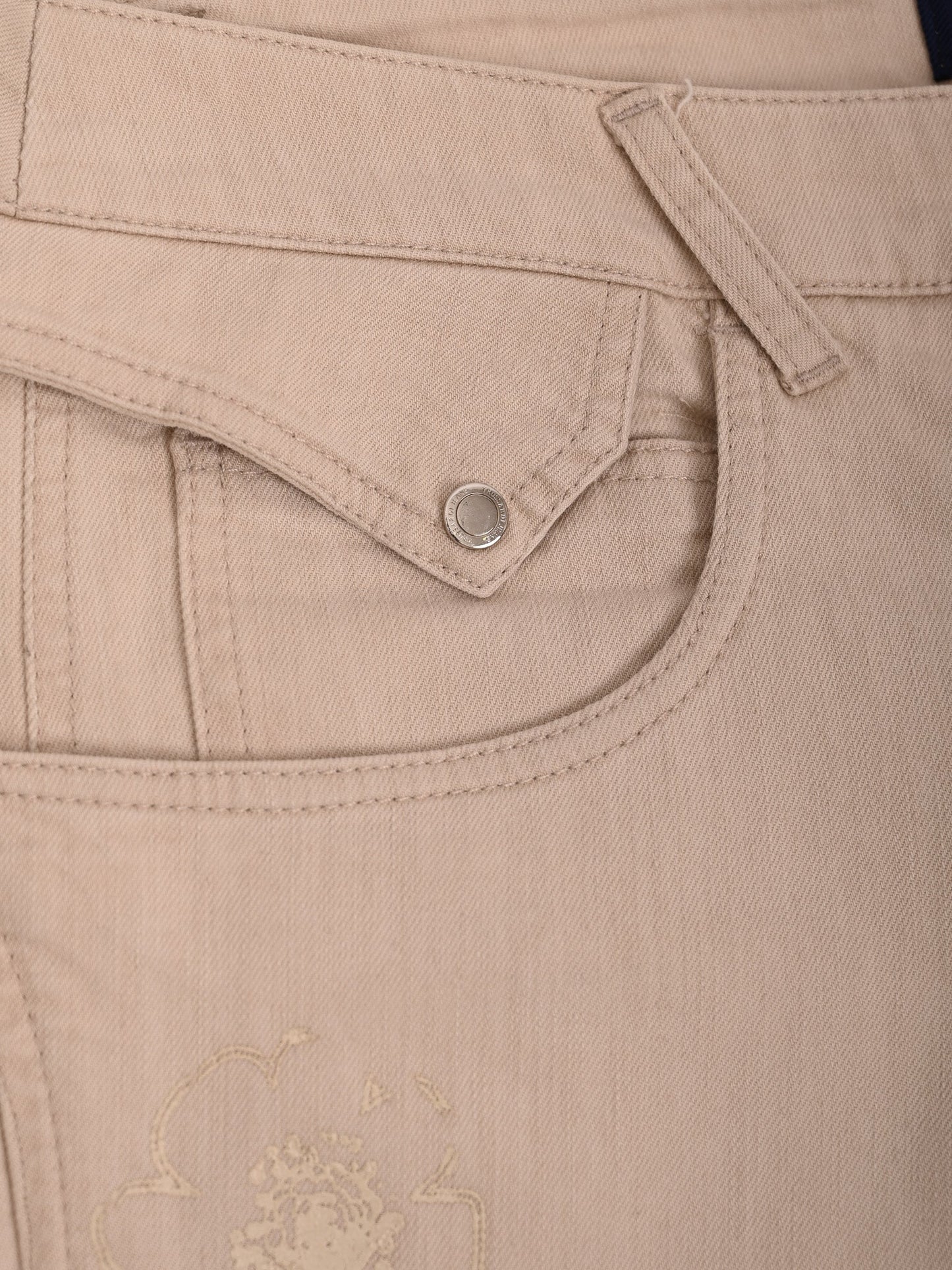 trussardi white cotton knee-length pants with floral embroidery